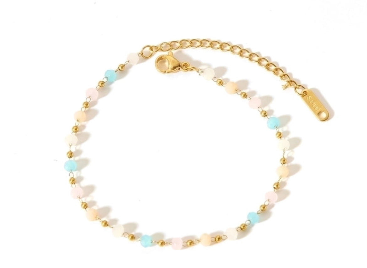 Wave Beaded Anklet