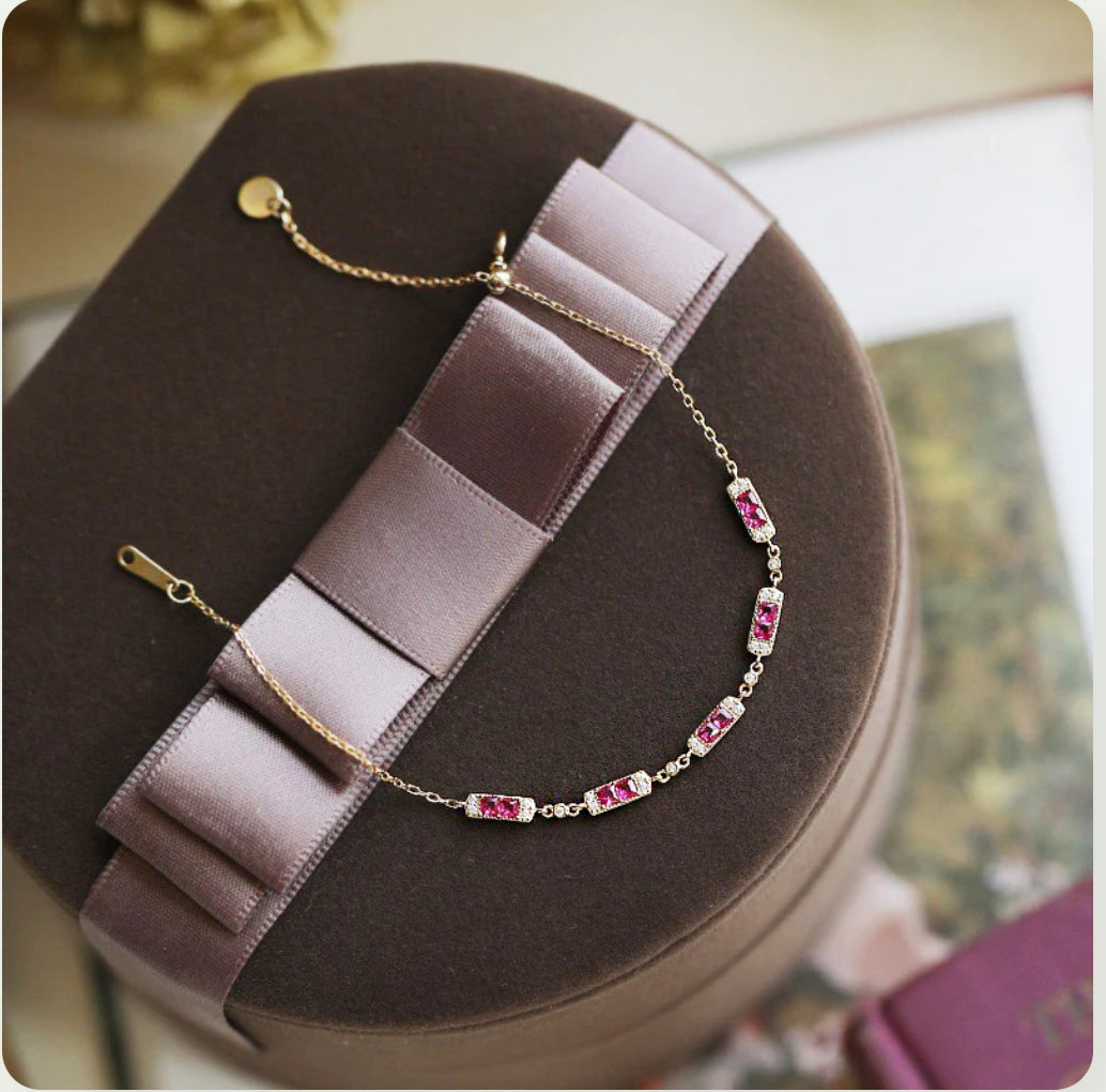 Ruby charm bracelet