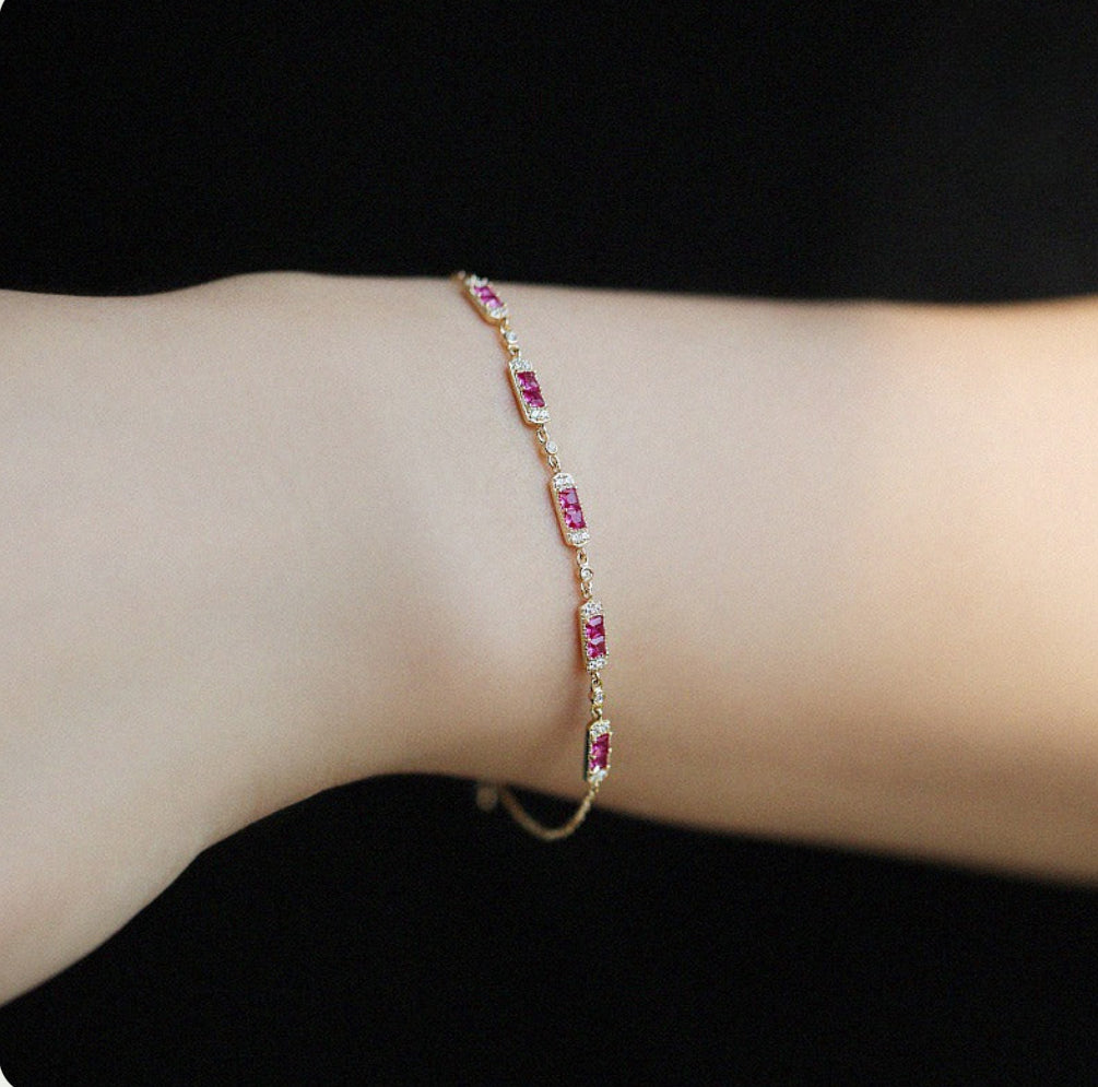 Ruby charm bracelet